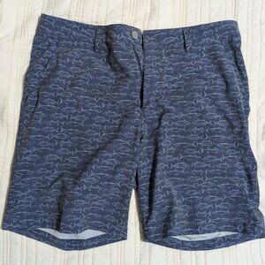 Southern Tide Men’s Navy Blue Fish Print Performance Shorts – Waist 38
